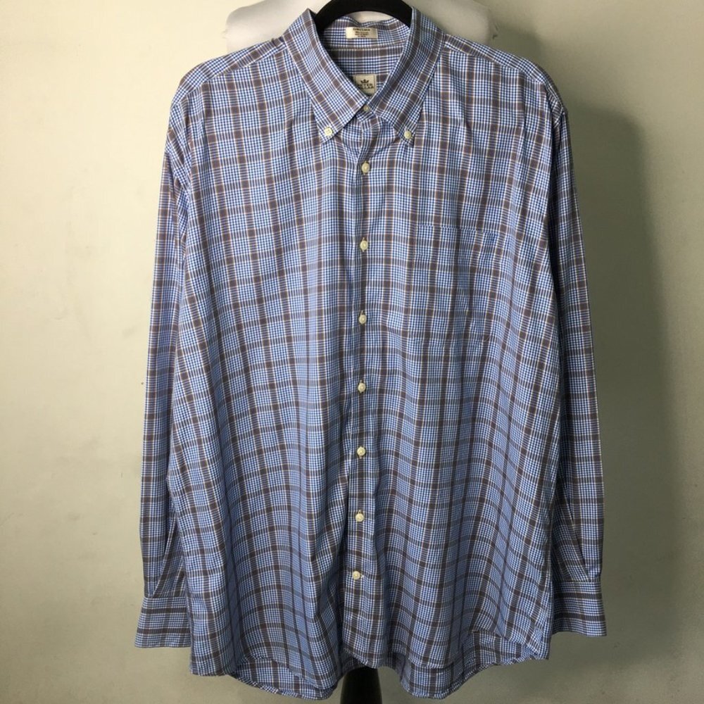 Peter Millar Men's Plaid Button Down Long Sleeve Shirt Size XL